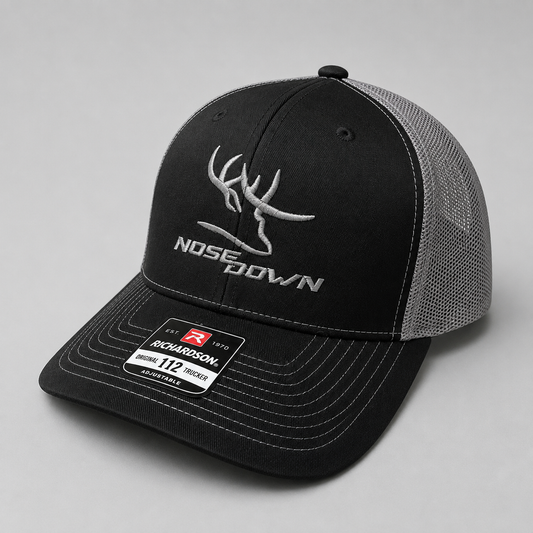 EMBROIDERED TRUCKER HAT BLACK/CHARCOAL