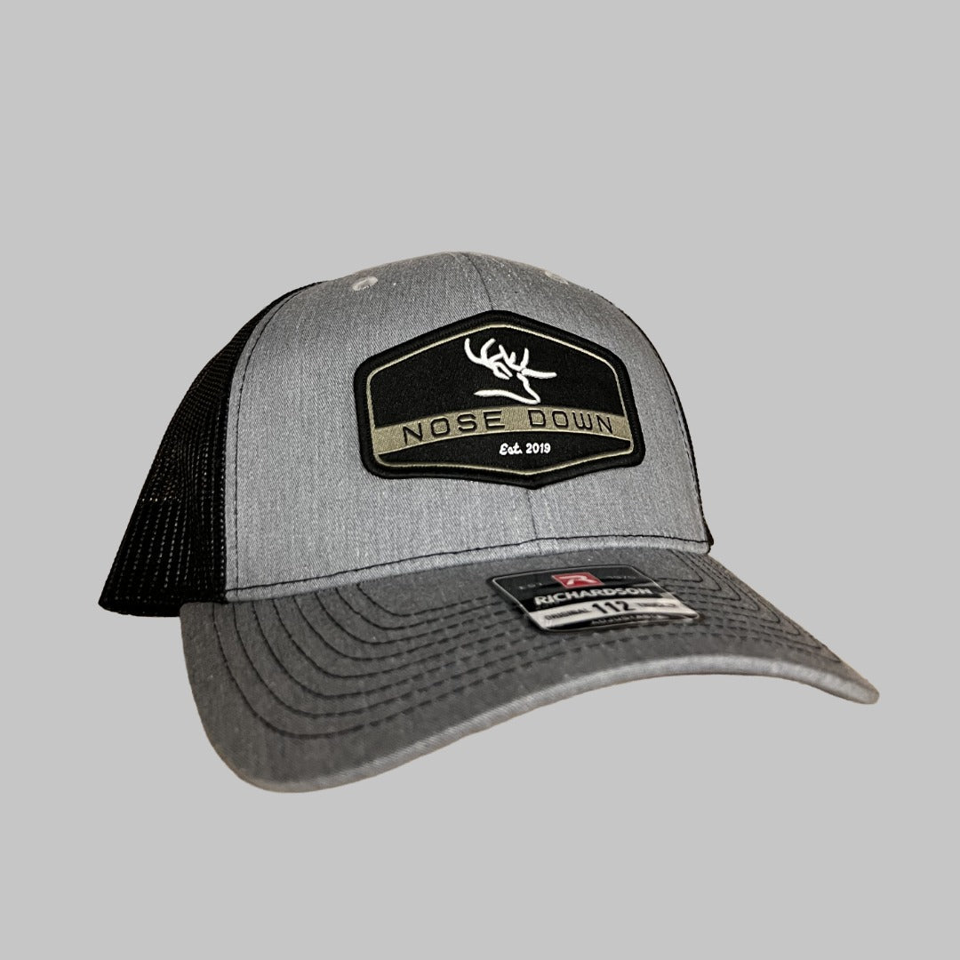BLACK HEX WOVEN TRUCKER HEATHER GREY