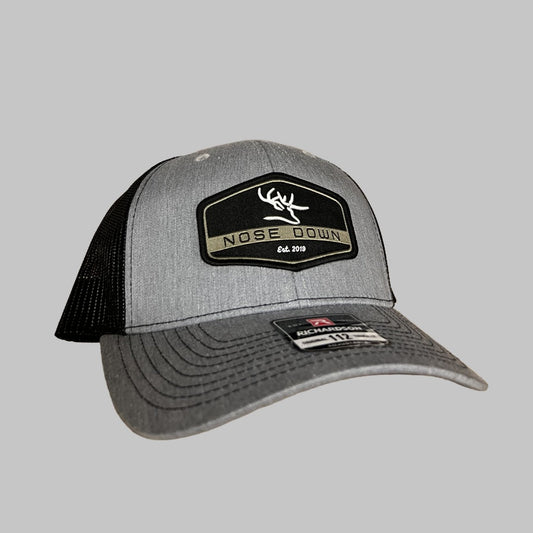 BLACK HEX WOVEN TRUCKER HEATHER GREY