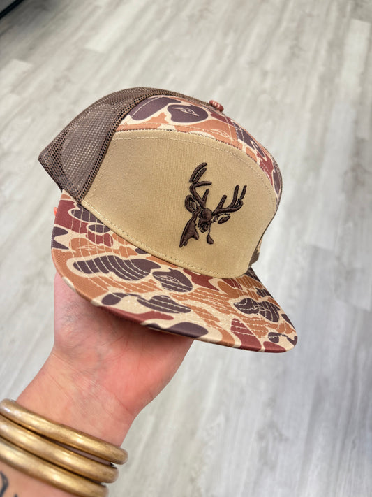 BIG BUCK 7 PANEL 3D PUSH BROWN MESH HAT