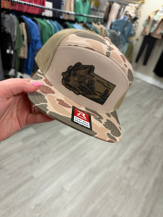 BASS FISHING 7 PANEL HAT