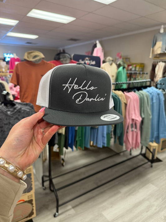 HELLO DARLIN/CHARCOAL & WHITE