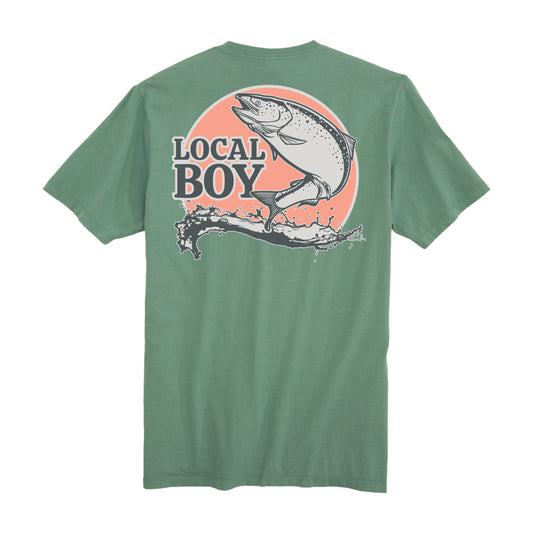 LOCAL BOY SALMON SS/LIGHT GREEN